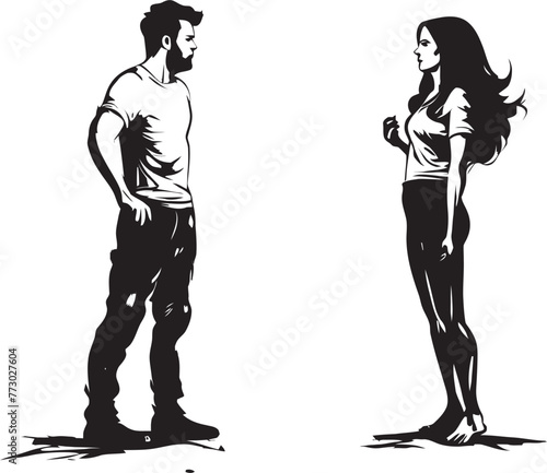 Wrathful Whirl Iconic Logo Design of Couples Whirling Wrath Ire Influx Dynamic Symbol Showing Couples Influx of Ire