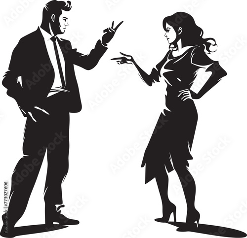 Ire Influx Dynamic Symbol Showing Couples Influx of Ire Tumultuous Turn Emblem of Couples Turn to Turmoil in Vector