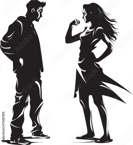 Furious Fusion Emblematic Vector Fusion of Couples Fury Discordant Diversion Iconic Graphic for Couples Diverted Discord