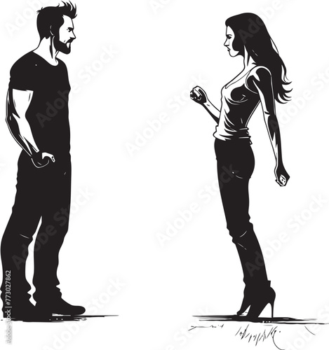 Anger Ascension Iconic Emblem for Couples Anger Rise Clash Crescendo Dynamic Logo of Couples Anger Climax