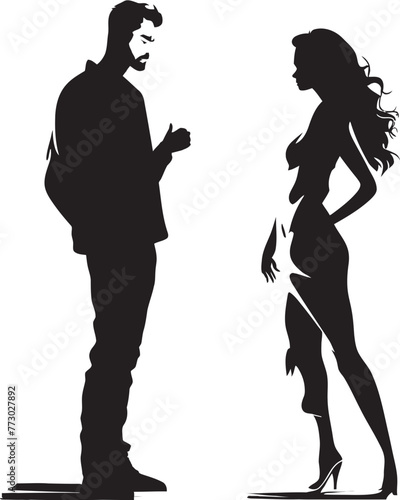 Discordant Duality Iconic Emblem Showing Couples Dual Discord Wrathful Wave Vector Illustration Symbolizing Couples Wave of Wrath