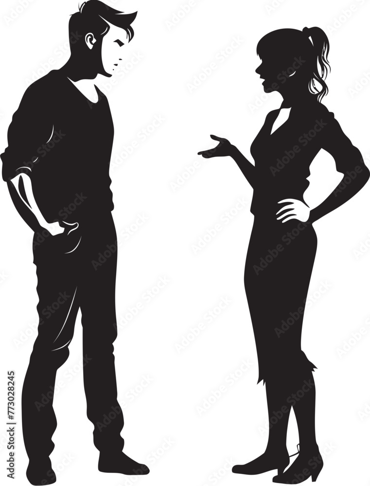 Raging Rhapsody Emblematic Symbol for Angered Pair Discordant Dance Vector Design Depicting Angry Couple