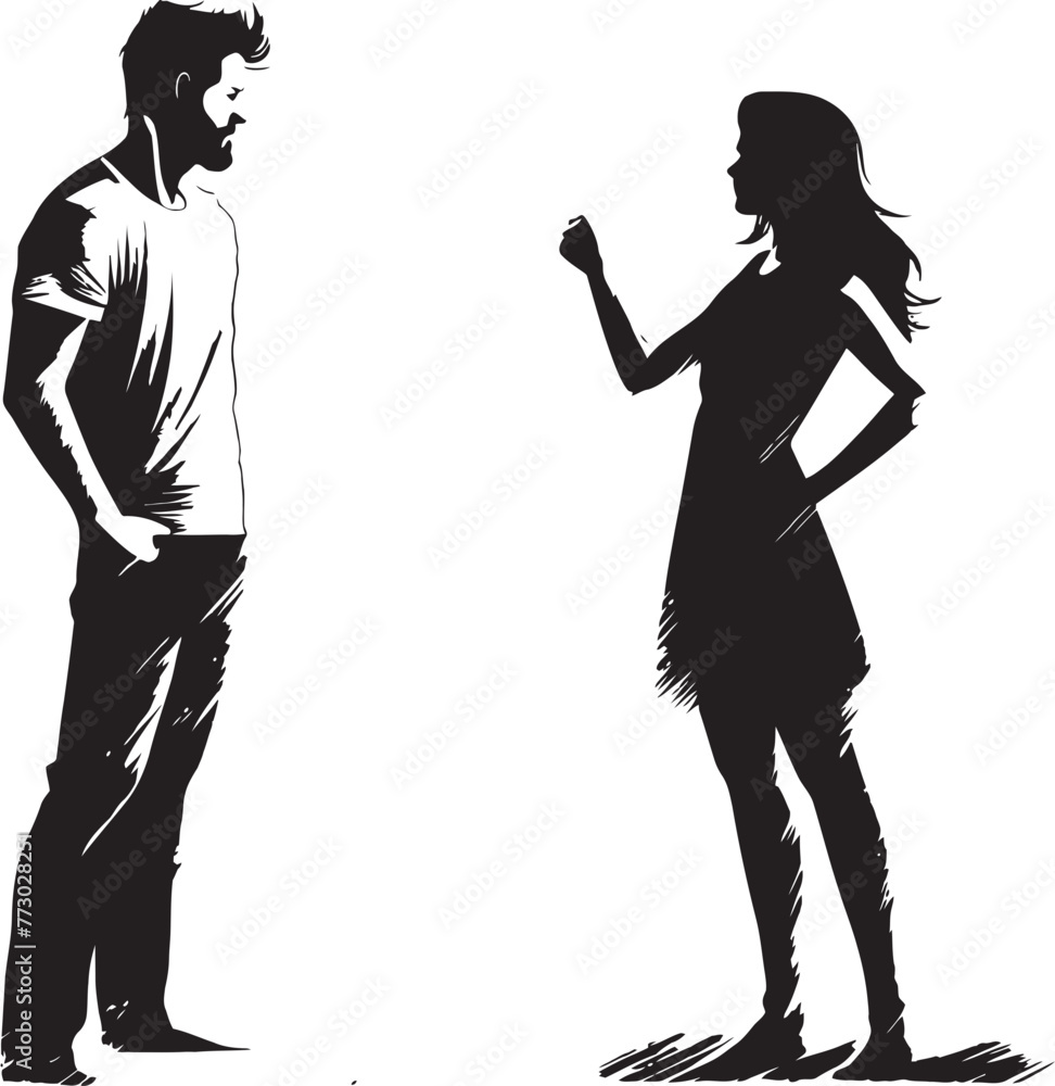 Conflict Canvas Angry Couple Emblem Design Tumultuous Tiff Iconic Logo for Man and Woman in Anger Conflict Canvas Angry Couple Emblem Design Tumultuous Tiff Iconic Logo for Man and Woman in Anger