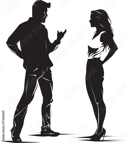 Wrath Waltz Dynamic Emblem for Couples Disagreement Dispute Duet Vector Iconography for Angry Couple