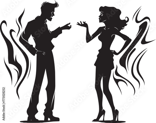 Fury Fusion Dynamic Emblem for Couples Anger Expression Outcry Overture Vector Graphic Symbolizing Couples Discord
