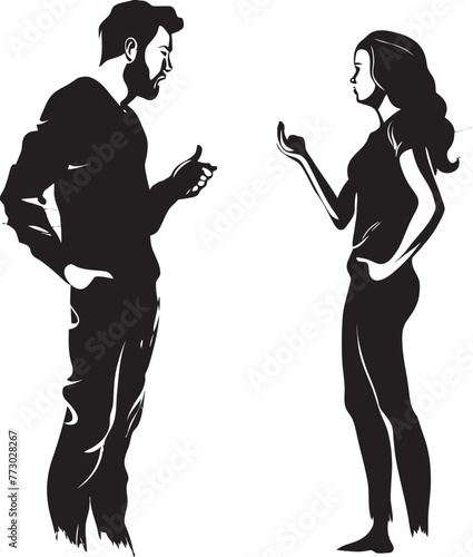 Wrathful Waltz Emblem for Couples Argumentation Discord Drama Dynamic Logo for Couples Fury