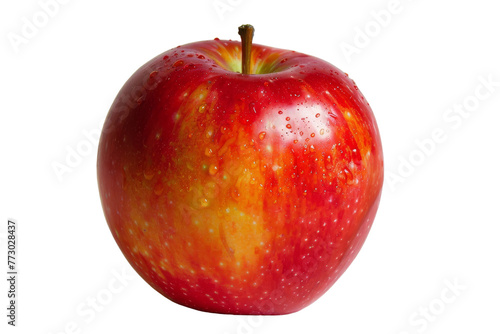 A Close-Up View of an Apple On Transparent Background.