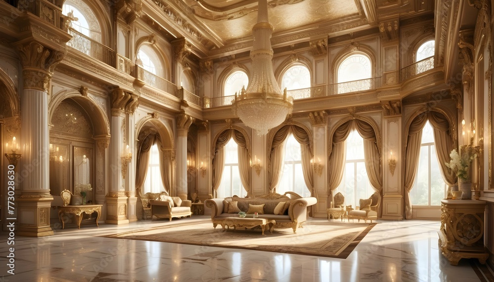 Majestic Ornate Palace Interior With Intricate Ar  3