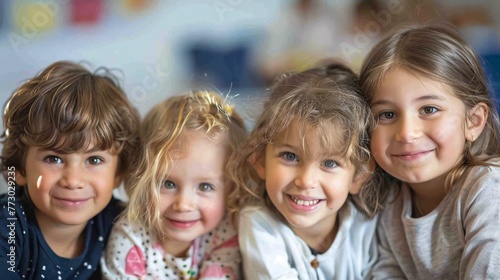 Smiling Kids in School Uniforms, Celebrating the Last Day of the Month Generative AI © Satyam