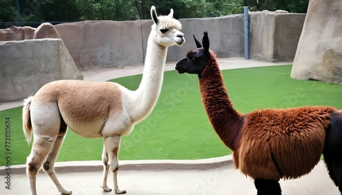 A Llama At A Zoo With Other Exotic Animals  3
