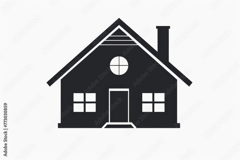Simple black house icon on white background, real estate symbol illustration Simple black house icon on white background, real estate symbol illustration