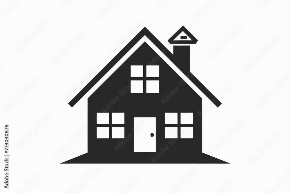Simple black house icon on white background, real estate symbol illustration Simple black house icon on white background, real estate symbol illustration