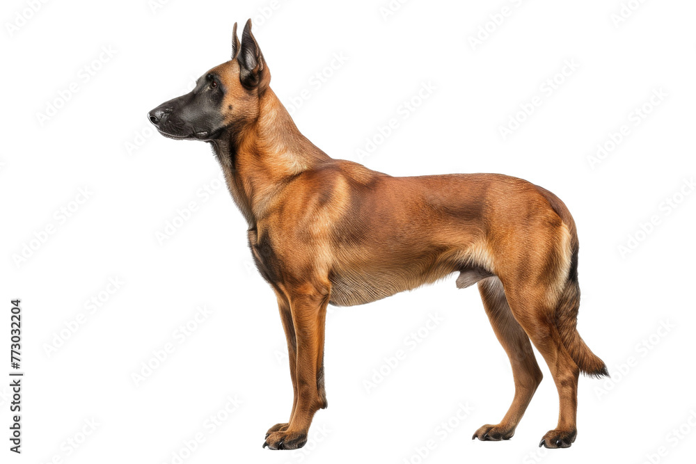 A Malinois Breed Dog Isolated Against the Background On Transparent Background.