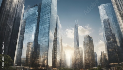 Picture A City Where Skyscrapers Are Made Of Glass