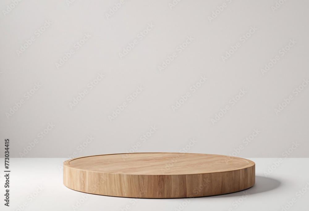 Wooden Podium with white background generative ai Wooden Podium with white background generative ai