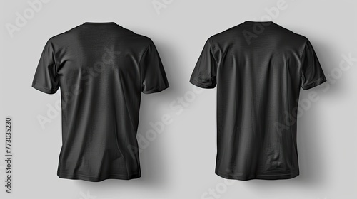 Black T-shirt template. Generative AI