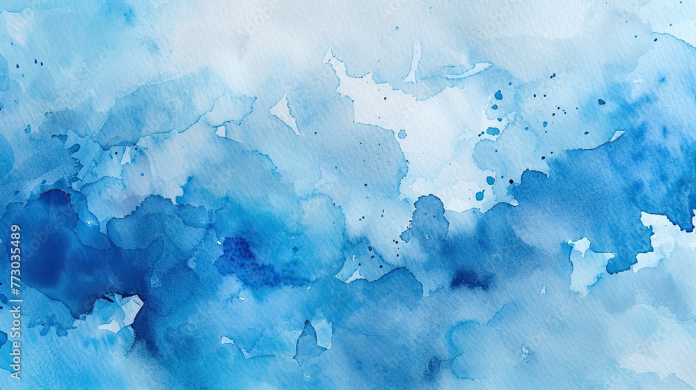 Blue watercolor background. Generative AI Blue watercolor background. Generative AI