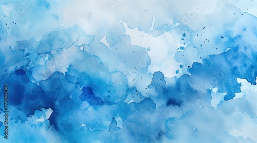 Blue watercolor background. Generative AI