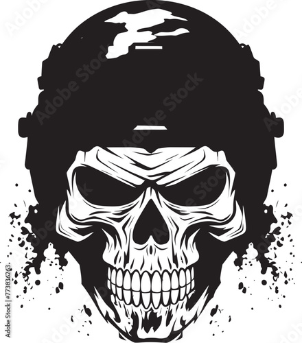 Skull Ironclad Division Military Icon Art Skull Saboteurs Army Insignia Vector