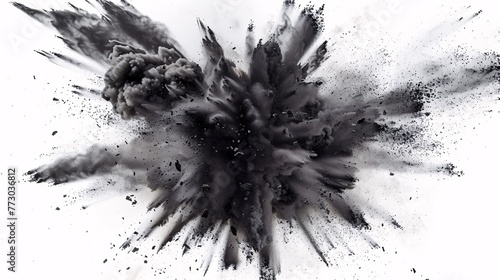 Explosive Blast A Black and White Explosion of Smoke and Dust Generative AI
