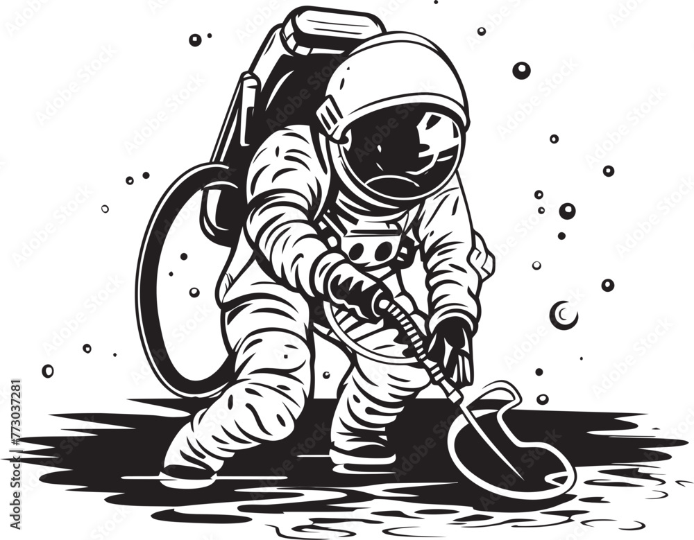 Space Sprout Vector Plant Watering Emblem Astral Greenery Astronaut Plant Care Logo Design Space Sprout Vector Plant Watering Emblem Astral Greenery Astronaut Plant Care Logo Design