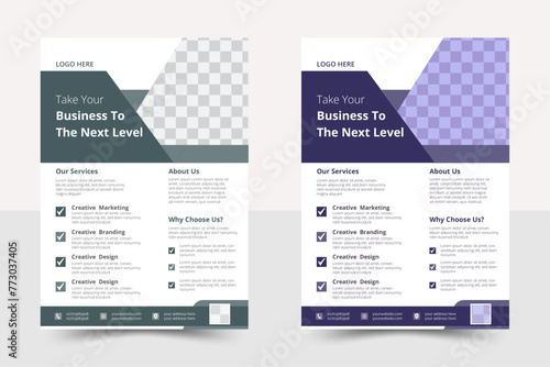 Corporate business flyer template design marketing, business proposal, promotion, advertise, publication, cover page. new digital marketing flyer set Brochure design, cover modern layout, annual repor photo