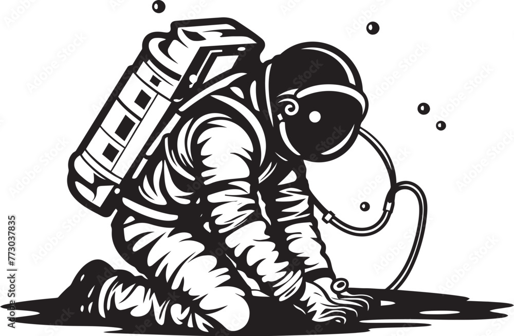 Cosmic Harvest Astronaut Watering Plants Icon Stellar Greenery Vector Graphic of Astronaut Tending to Plants Cosmic Harvest Astronaut Watering Plants Icon Stellar Greenery Vector Graphic of Astronaut Tending to Plants