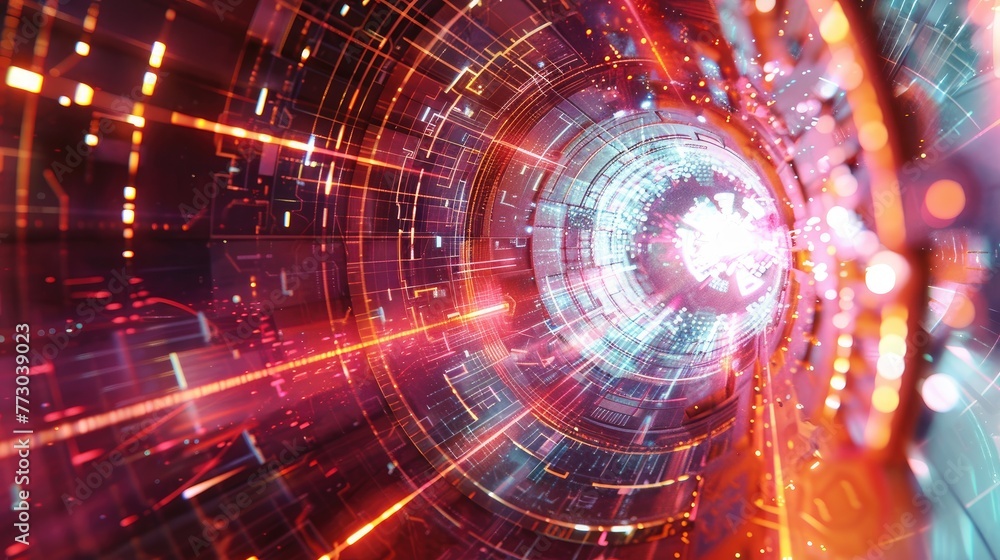 Obraz premium Digital technology background. Generative AI