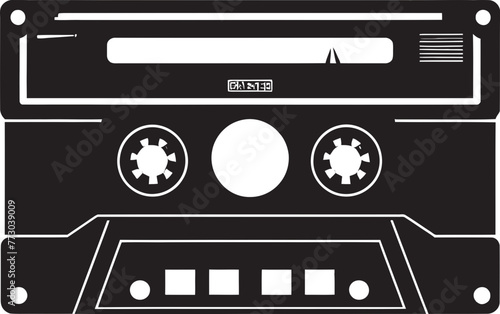 Retro Recordings Vector Logo Icon Vintage Audio Archive Cassette Tape Graphics