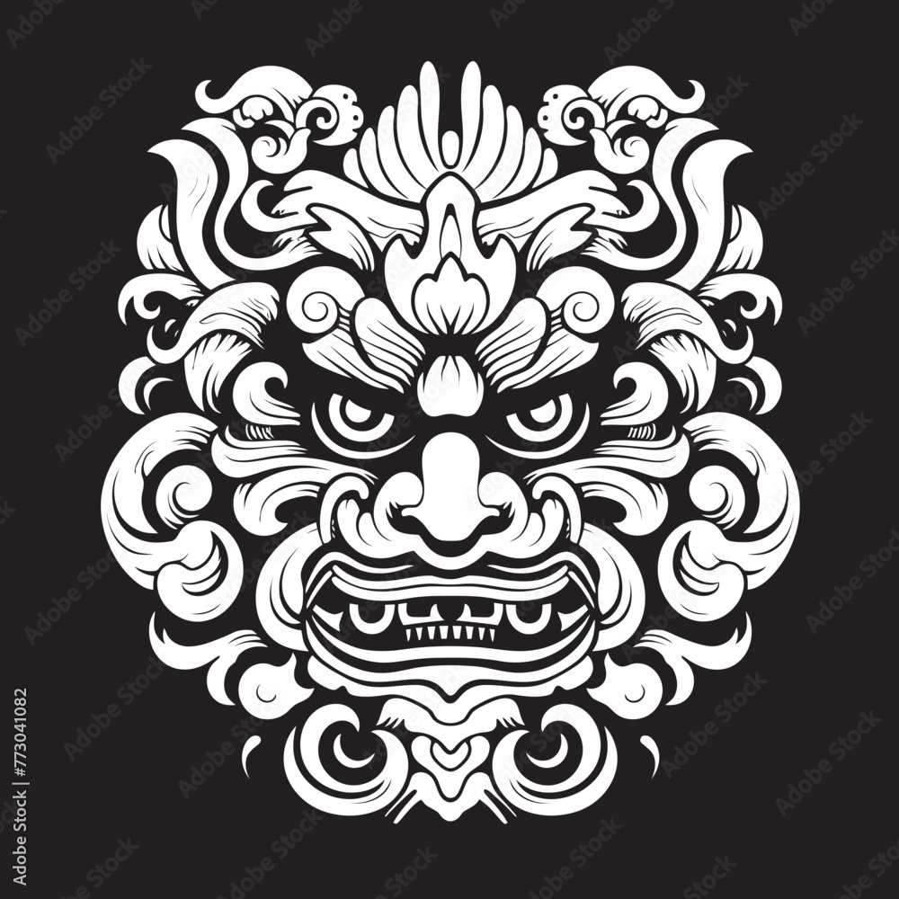 Mystical Borong Magic Vector Emblem Design Balinese Borong Journey Graphic Logo Graphics
