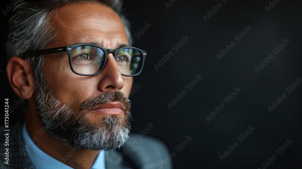 A man with glasses and a beard dressed in a suit