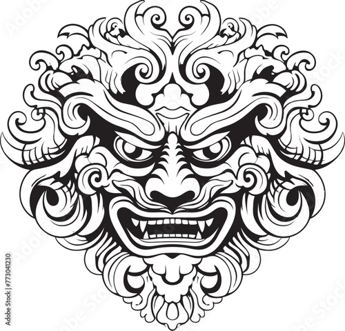 Symbolic Balinese Borong Vector Emblem Graphics Traditional Borong Inspirations Balinese Logo Icon