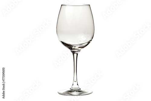 Empty Wine Glass Isolated On Transparent Background.