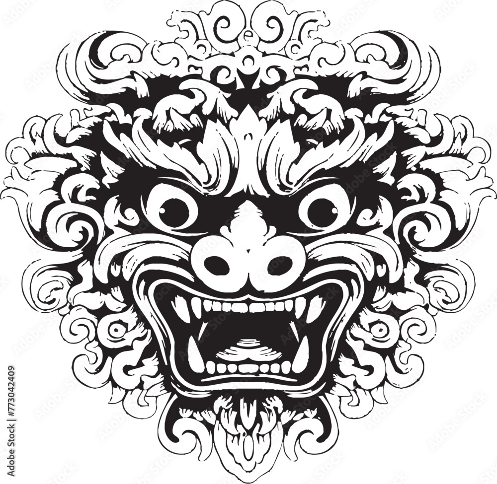 Vibrant Borong Expressions Balinese Iconic Emblem Timeless Balinese Borong Vector Logo Graphics