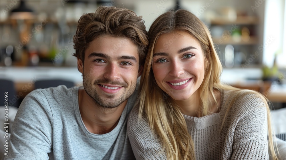 A man and a woman seated side by side A man and a woman seated side by side