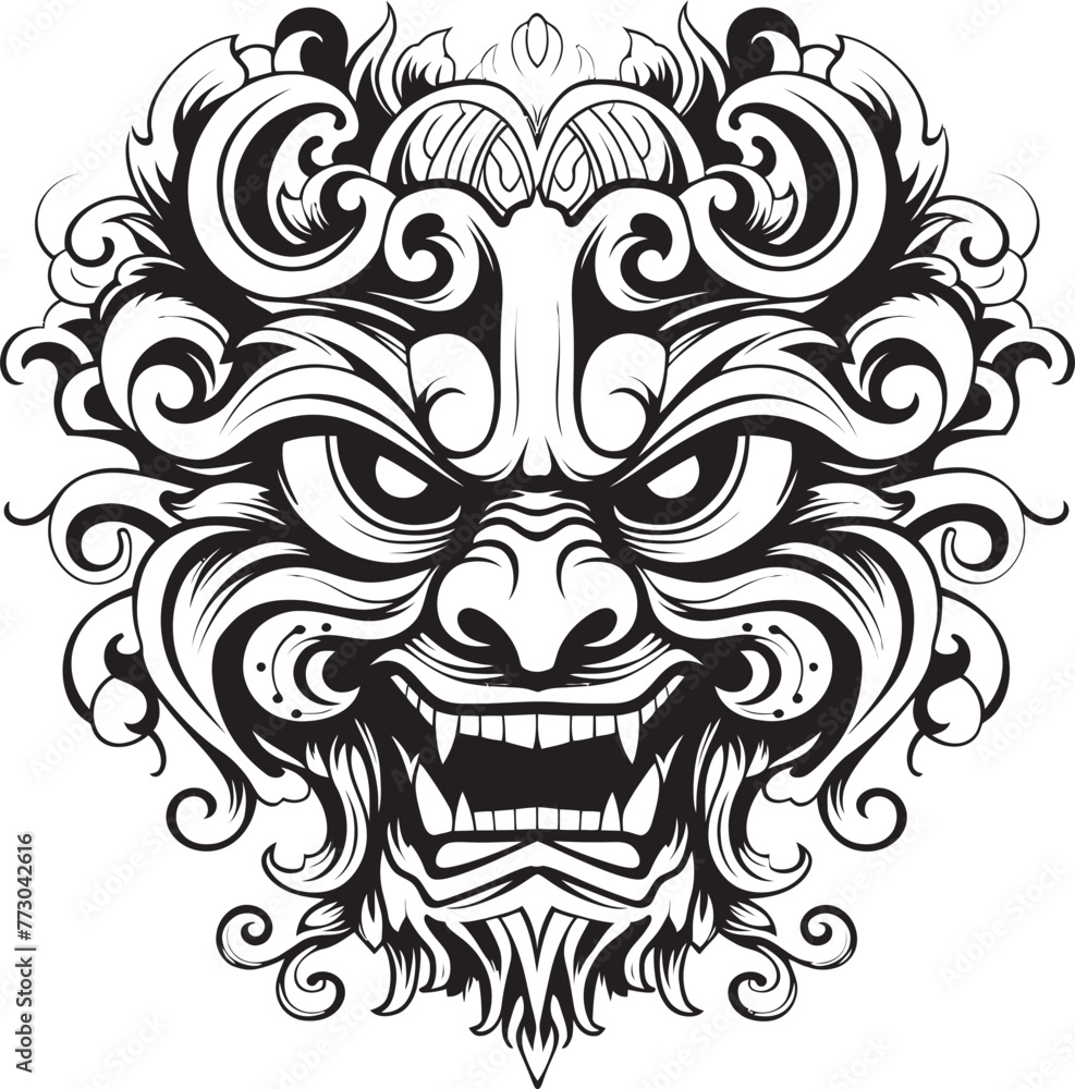 Ancient Borong Symbolism Vector Logo Design Ethereal Borong Harmony Balinese Icon Graphics