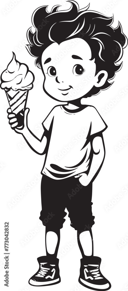 Sweet Treats Vector Logo of a Licking Cartoon Boy and Ice Cream Chilling Bliss Iconic Graphic of a Boy Enjoying Ice Cream Sweet Treats Vector Logo of a Licking Cartoon Boy and Ice Cream Chilling Bliss Iconic Graphic of a Boy Enjoying Ice Cream
