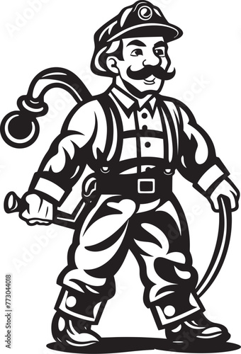 Wallpaper Mural Fireman Fury Cartoon Hero Emblematic Logo Design Blazing Protector Vector Icon of Courageous Fireman Torontodigital.ca