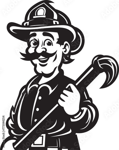 Wallpaper Mural Firefighter Frontier Vector Logo Illustrating a Bold Explorer Blazing Beacon Cartoon Fireman Emblem as a Symbol of Hope Torontodigital.ca