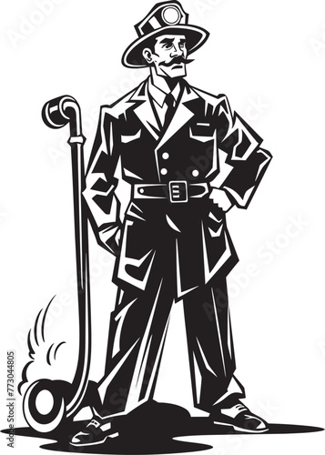 Wallpaper Mural Courageous Chronicles Cartoon Fireman Emblematic Tale Logo Flame Fighter Vector Logo Illustrating a Heroic Fireman Torontodigital.ca