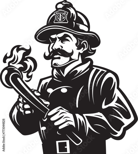 Wallpaper Mural Firefighter Forge Dynamic Vector Emblem of Bravery Courageous Commander Cartoon Fireman Leading the Charge Logo Torontodigital.ca
