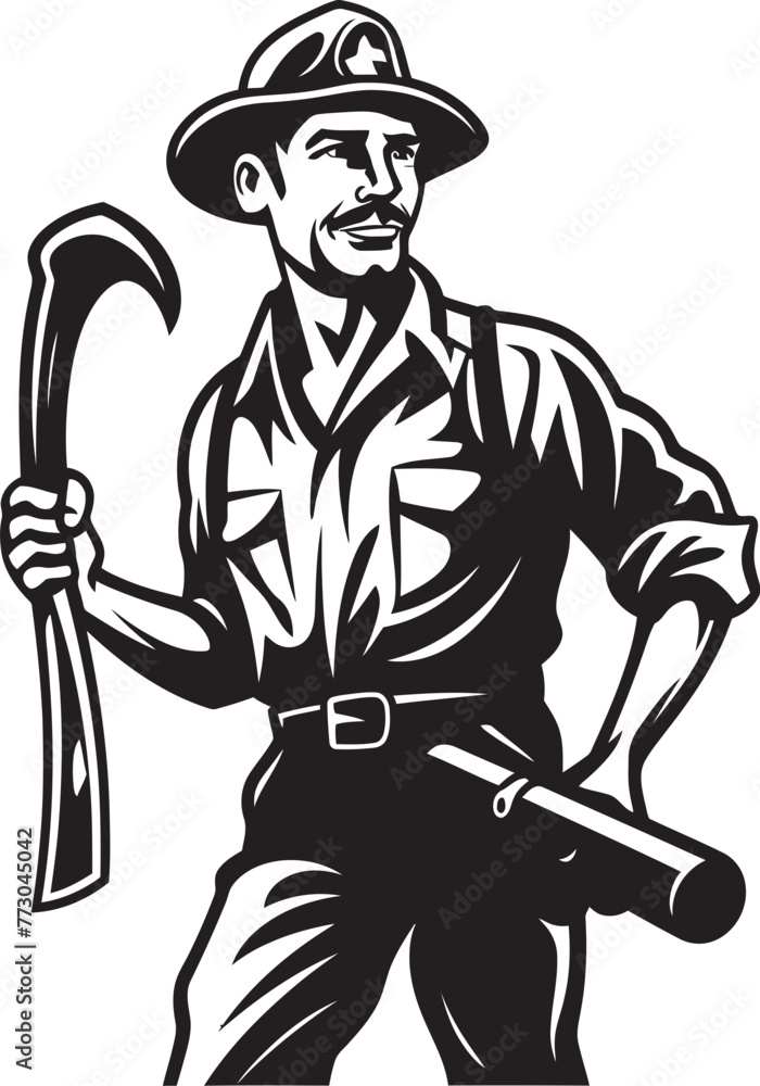 Firefighter Forge Vector Logo of a Skilled Fireman Inferno Enforcer Cartoon Fireman Symbolizing Authority Logo Firefighter Forge Vector Logo of a Skilled Fireman Inferno Enforcer Cartoon Fireman Symbolizing Authority Logo