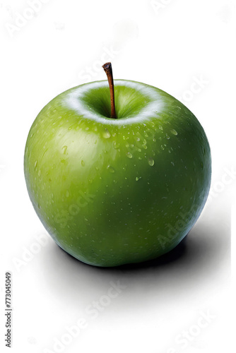 isolated green apple fruit transparent white background photo