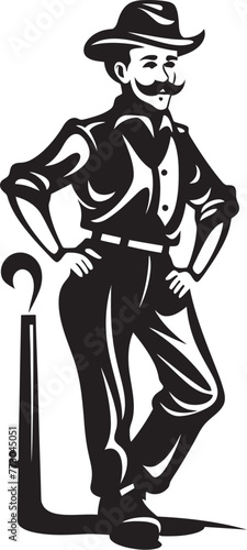 Inferno Enforcer Cartoon Fireman Symbolizing Authority Logo Ember Explorer Vector Logo Illustrating an Adventurous Firefighter