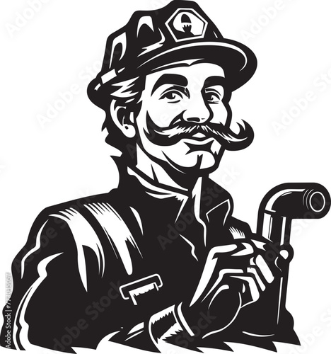 Wallpaper Mural Flame Frontier Cartoon Fireman Emblematic Frontier Icon Vigilant Valor Vector Logo Design of a Firefighters Courage Torontodigital.ca