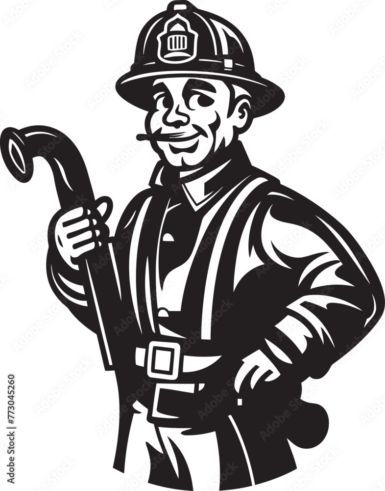 Ember Explorer Vector Logo Illustrating an Adventurous Firefighter Flame Frontier Cartoon Fireman Emblematic Frontier Icon Ember Explorer Vector Logo Illustrating an Adventurous Firefighter Flame Frontier Cartoon Fireman Emblematic Frontier Icon