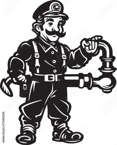 Wallpaper Mural Flame Frontier Cartoon Fireman Emblematic Frontier Icon Vigilant Valor Vector Logo Design of a Firefighters Courage Torontodigital.ca