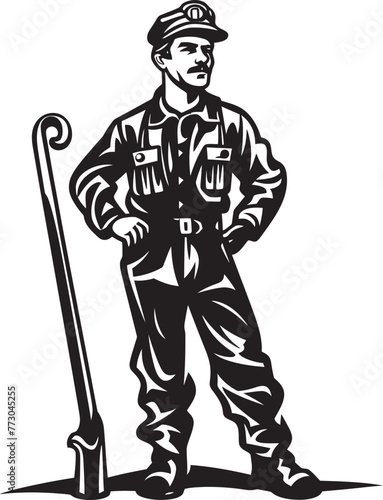Courageous Chronicles Cartoon Fireman Emblematic Tale Logo Smokin Swagger Cartoon Guy with Smoking Vector Logo
