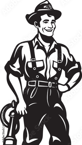 Wallpaper Mural Ember Explorer Vector Logo Illustrating an Adventurous Firefighter Flame Frontier Cartoon Fireman Emblematic Frontier Icon Torontodigital.ca