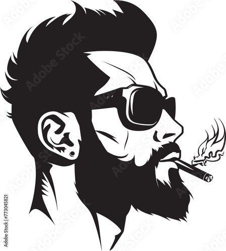 Stylish Stogie Cartoon Guy with Cigar Symbol Logo Dapper Drew Vector Logo of a Suave Smoker